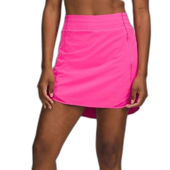 lululemon athletica Dresses & Skirts - Lululemon Hotty Hot High-Rise Skirt *Long *Sonic Pink
